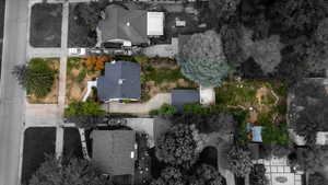 Aerial perspective of suburban area