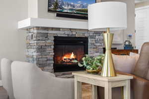 Detailed view of a fireplace