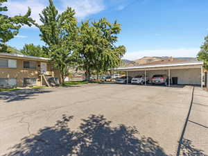 4-plex building parking lot and carports