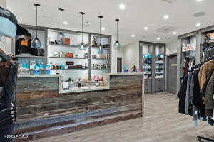 Reception with recessed lighting