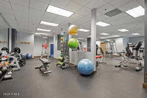 Gym featuring a paneled ceiling