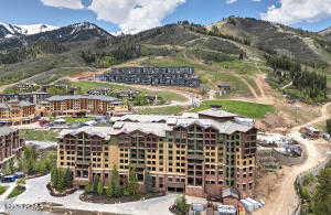 Aerial view of a mountainous background
