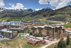 View of urban area with a mountain backdrop