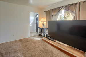 Detailed view of arched walkways and carpet