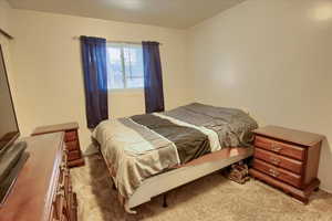 Bedroom featuring carpet