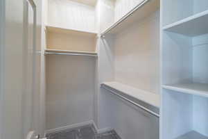 Walk in closet featuring carpet floors