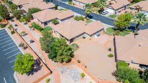Aerial perspective of suburban area