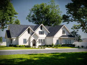 View of front of house with brick siding