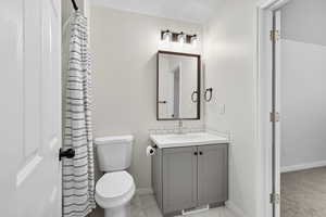 Jack-n-Jill bathroom from one bedroom and into hallway