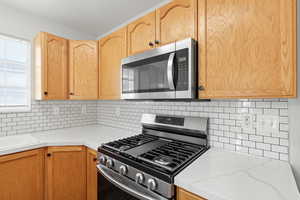 Gas stove and built in microwave with vent