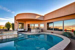 Outdoor pool with a patio area
