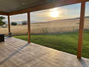 View of patio with a view of countryside