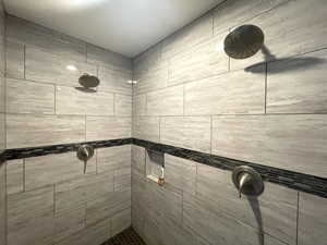 Full bathroom with tiled shower