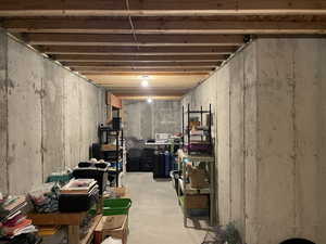 View of unfinished below grade area