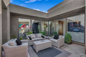 View of patio / terrace with an outdoor living space
