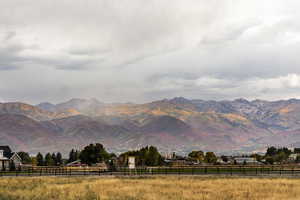 View of mountain background with rural landscape