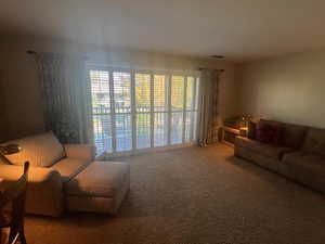View of carpeted living room