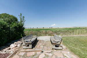 View of patio with a view of rural / pastoral area
