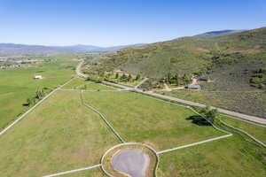 Drone / aerial view with a rural view and a mountain view