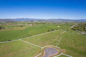 Bird's eye view with a mountain view and a rural view