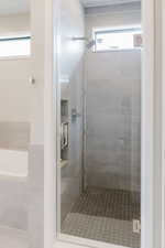 Bathroom featuring a stall shower