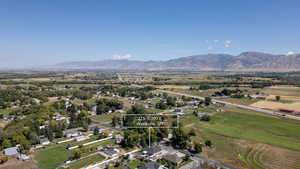 Aerial view of a mountainous background
