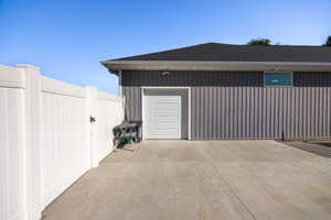 Garage with driveway