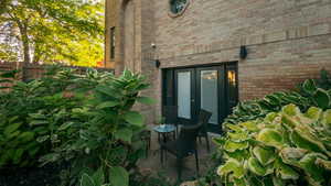 Basement entrance with patio