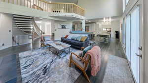 Family Room, Circular staircase and upper landing area