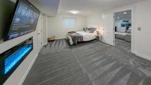 Bedroom with 48" electric fireplace