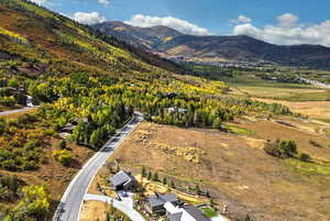 Aerial view of a mountainous background