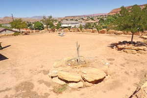 View of yard featuring a mountain view