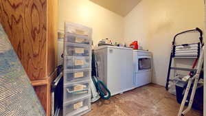 Laundry area featuring washer and dryer
