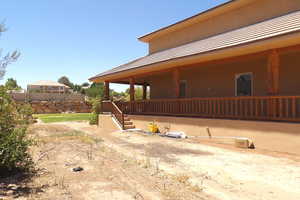 View of home's exterior with covered porch