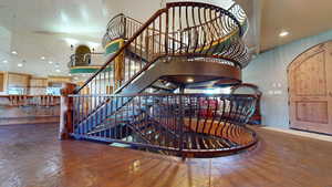 Stairway with recessed lighting