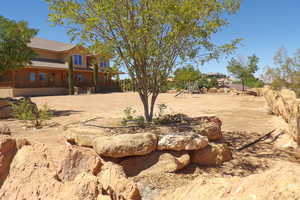 View of yard with a playground