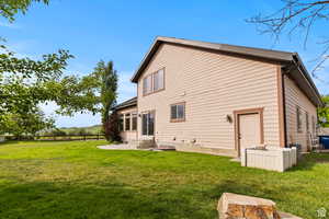 Rear view of property featuring a mountain view