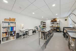 Flex room that could be used as an office, gym, or a creative studio space.