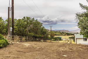 View of yard with a mountain view