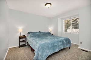 NEW Carpeted bedroom with baseboards and natural lighting