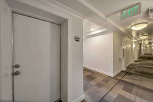 Hallway with baseboards