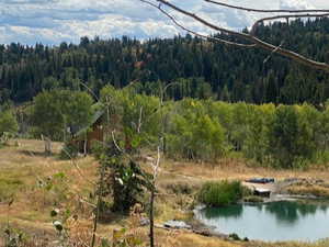 View of mountain background with a large body of water