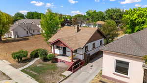 Aerial view of residential area