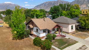 Aerial view of a mountainous background