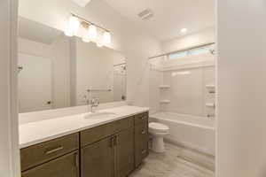 Spa-inspired bath with polished fixtures and calming design.