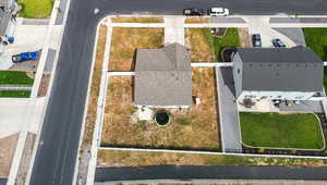 Aerial perspective of suburban area