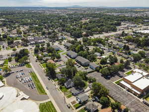 Aerial perspective of suburban area