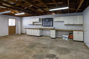 Garage with baseboards