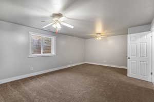 large basement bedroom.