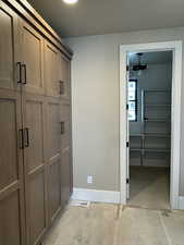 Hallway with baseboards